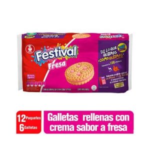 Galletas Festival Fresa 12 Paquetes x 6 Galletas