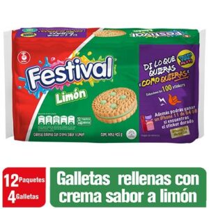Galletas Festival Limón 12 Paquetes x 4 Galletas