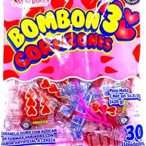 bom bon 3 corazones x30