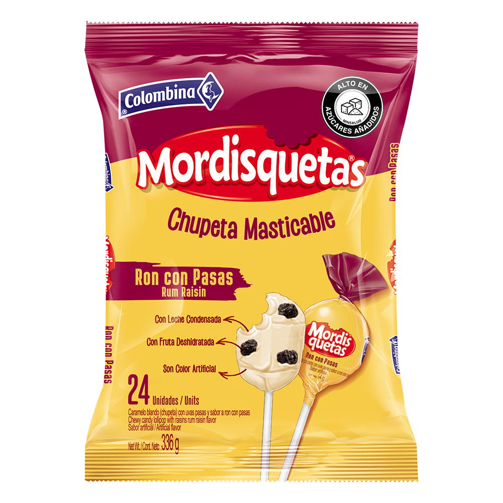 mordisqueta ron con pasas dulcerias en cali